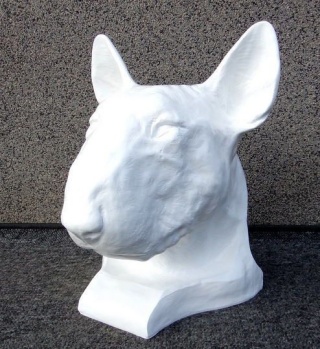 Bulterier popiersie (białe)