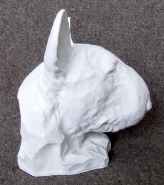 Bulterier popiersie (białe)